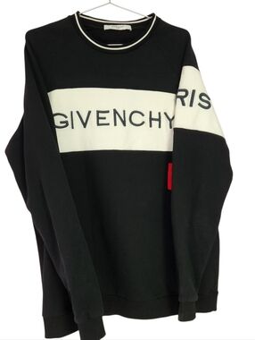 Givenchy Black & White Logo Panel Sweatshirt